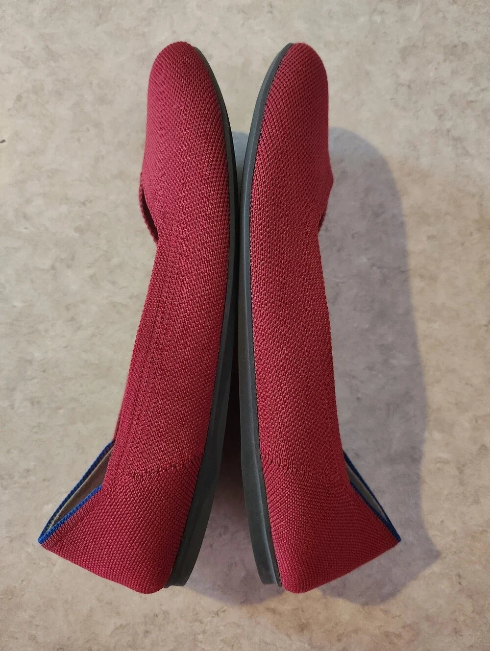Rothy's Women's Red Knit V‑Cut Round Toe Flats